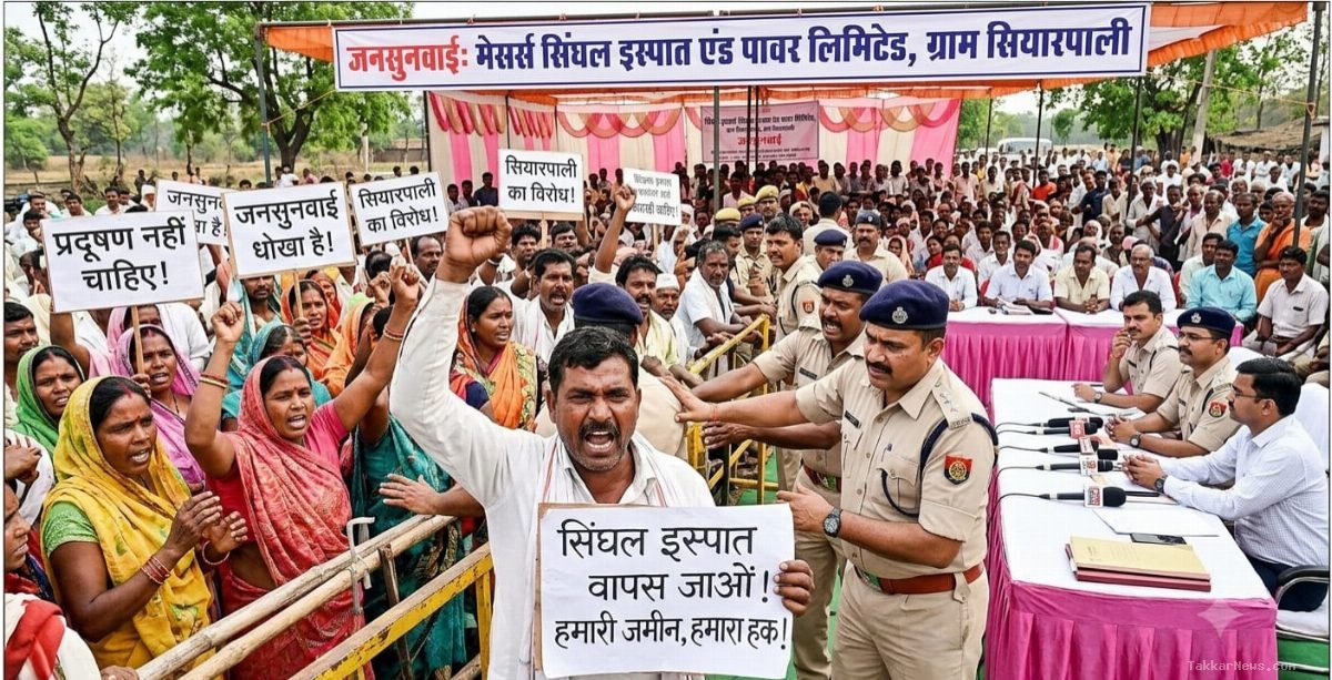 उद्योगपतियों की तिजोरी और प्रशासनिक मनमानी की भेंट चढ़ी सिंघल इस्पात की जनसुनवाई, रायगढ़ को राख के ढेर में बदलने की साजिश के खिलाफ फूटा जनाक्रोश!!